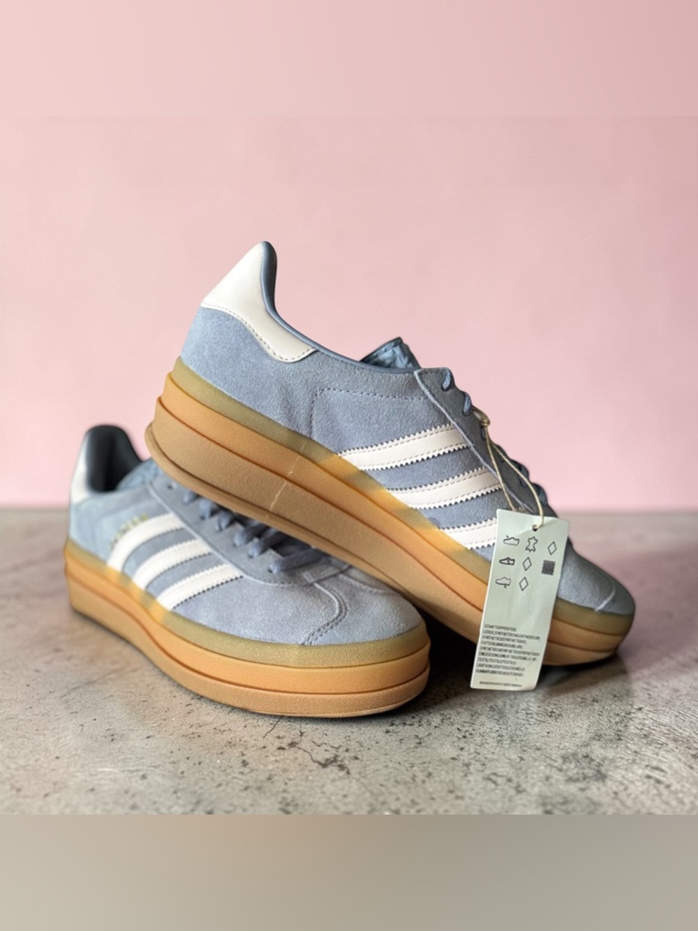 NWT Adidas Gazelle Bold Platform Sneakers Silver Violet Women’s 8 / Juniors 6.5 - Picture 4 of 12